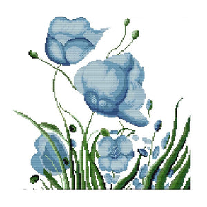 Fashion Flowers DIY Cross Stitch Embroidery Threads Print on Canvas (H627)