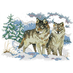 Wolf Pup Handmade 14CT Cross Stitch Kits Print Counted Needlework (D588)