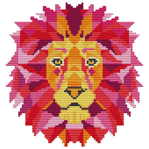 Printed Canvas Cross Stitch DIY Embroidery Needlework Sets (DA420 Lion)