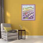 14CT Print Canvas Count Cross Stitch Kit Needlework (F643 Lavender Fields)