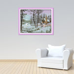 F647 Snow Landscape 14CT Printed Cross Stitch DIY Cloth Embroidery Kits