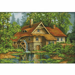 F677 Water Trucks 14CT Printed Cross Stitch Set DIY Cloth Embroidery Kits