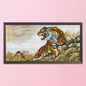 DIY Cross Stitch 11CT Stamped Needlework Kits Cotton Thread  72 Tiger