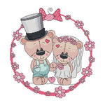 Cartoon 14CT Stamped Cross Stitch Needlework Embroidery  3 Bear Married