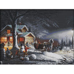 Winter Ecological Cotton Painting 14CT Cross Stitch Needlework Set (F519)