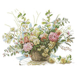 Fashion Flowers DIY Cross Stitch Embroidery Threads Print on Canvas (H630)