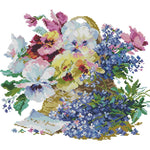 Flowers DIY Cotton Thread Cross Stitch Kit 14CT2 Canvas Needlework (H835)