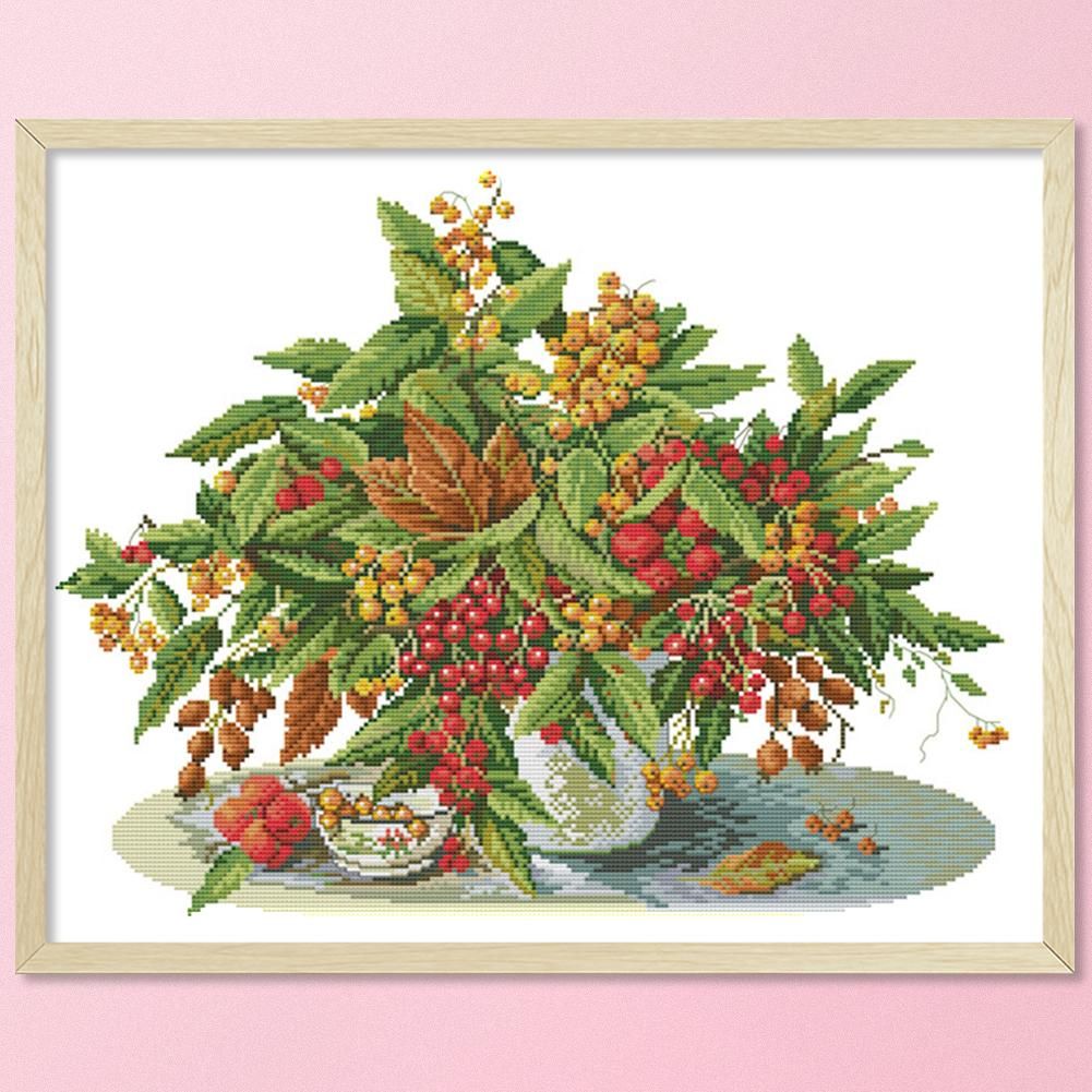 Cross Stitch Kits Printed Embroidery Set DIY Needlework  J125 Vase