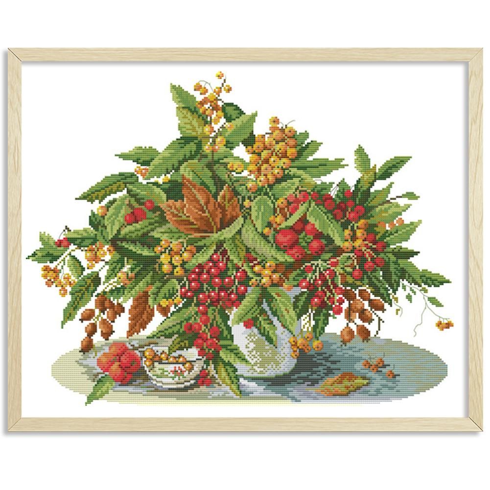 Cross Stitch Kits Printed Embroidery Set DIY Needlework  J125 Vase