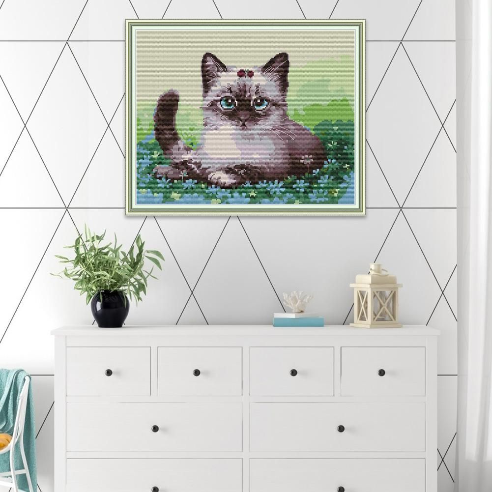 Cats 14CT2 Ecological Cotton Cross Stitch Kit Decorative Needlework (DA427)