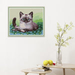 Cats 14CT2 Ecological Cotton Cross Stitch Kit Decorative Needlework (DA427)