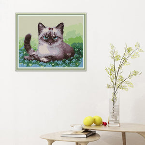 Cats 14CT2 Ecological Cotton Cross Stitch Kit Decorative Needlework (DA427)