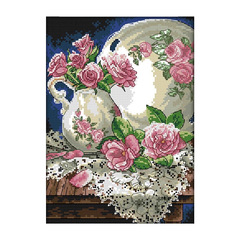 Cross Stitch 14CT Stamped Canvas Painting Embroidery DIY Handwork  J283