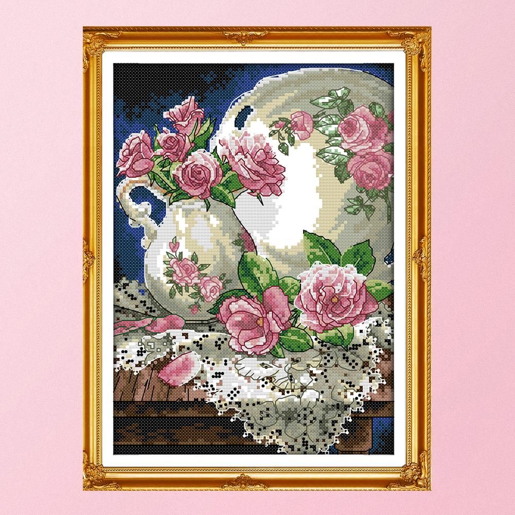 Cross Stitch 14CT Stamped Canvas Painting Embroidery DIY Handwork  J283