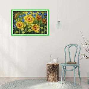 Sunflower Ecological Cotton Painting 14CT Cross Stitch Needlework (F524)