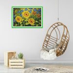 Sunflower Ecological Cotton Painting 14CT Cross Stitch Needlework (F524)