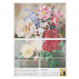 Colorful Flowers Cotton Thread Cross Stitch DIY Needlework Embroidery Kits