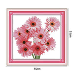 Flowers Cross Stitch 14CT2 DMC Ecological Cotton Thread Embroidery (H596)