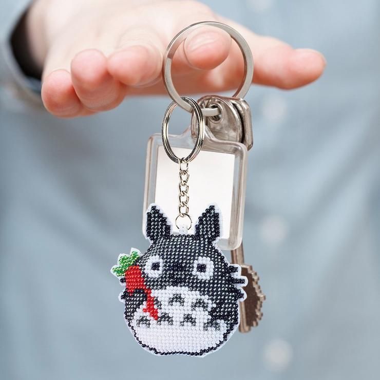 Bead Embroidery Keychain - Chinchilla