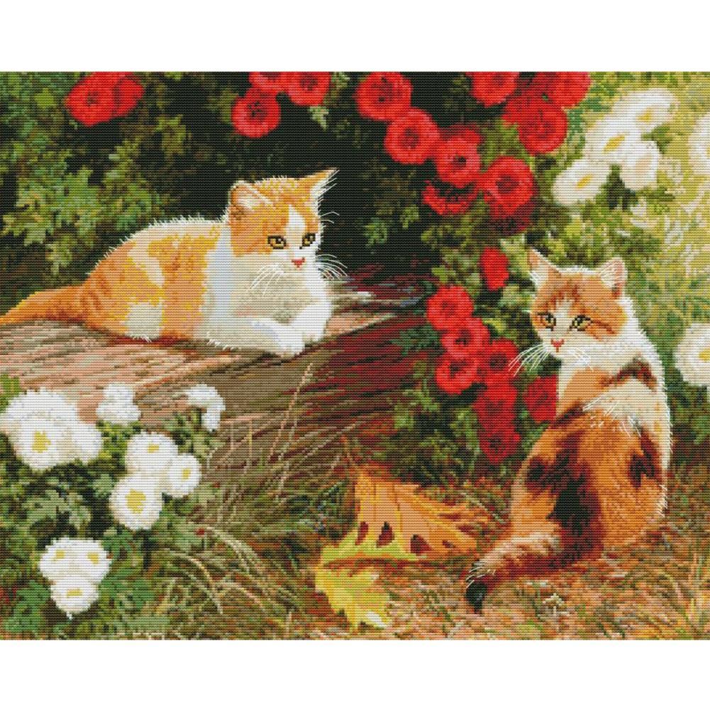 (57*47cm)14ct Stamped Cross Stitch - Cat