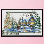 Country House Scenery 3 Strand 11CT Stamped Cross Stitch Kit  Winter 0150