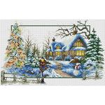 Country House Scenery 3 Strand 11CT Stamped Cross Stitch Kit  Winter 0150