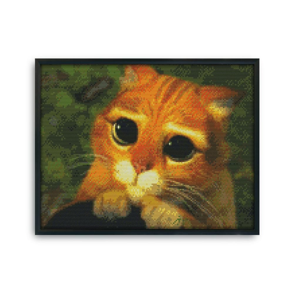 Cross Stitch Kits DIY Amazing Cat 14CT Stamped Embroidery 36 X 30cm  D351