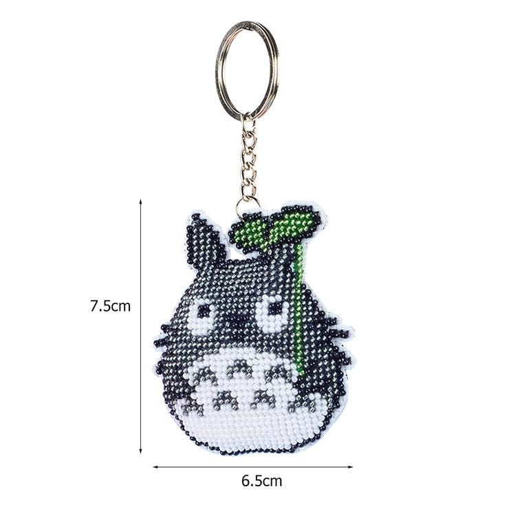 Bead Embroidery Keychain - Chinchilla