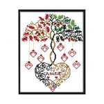 Cross Stitch Embroidery 14CT Stamped Needlework  31x26cm Concentric Tree