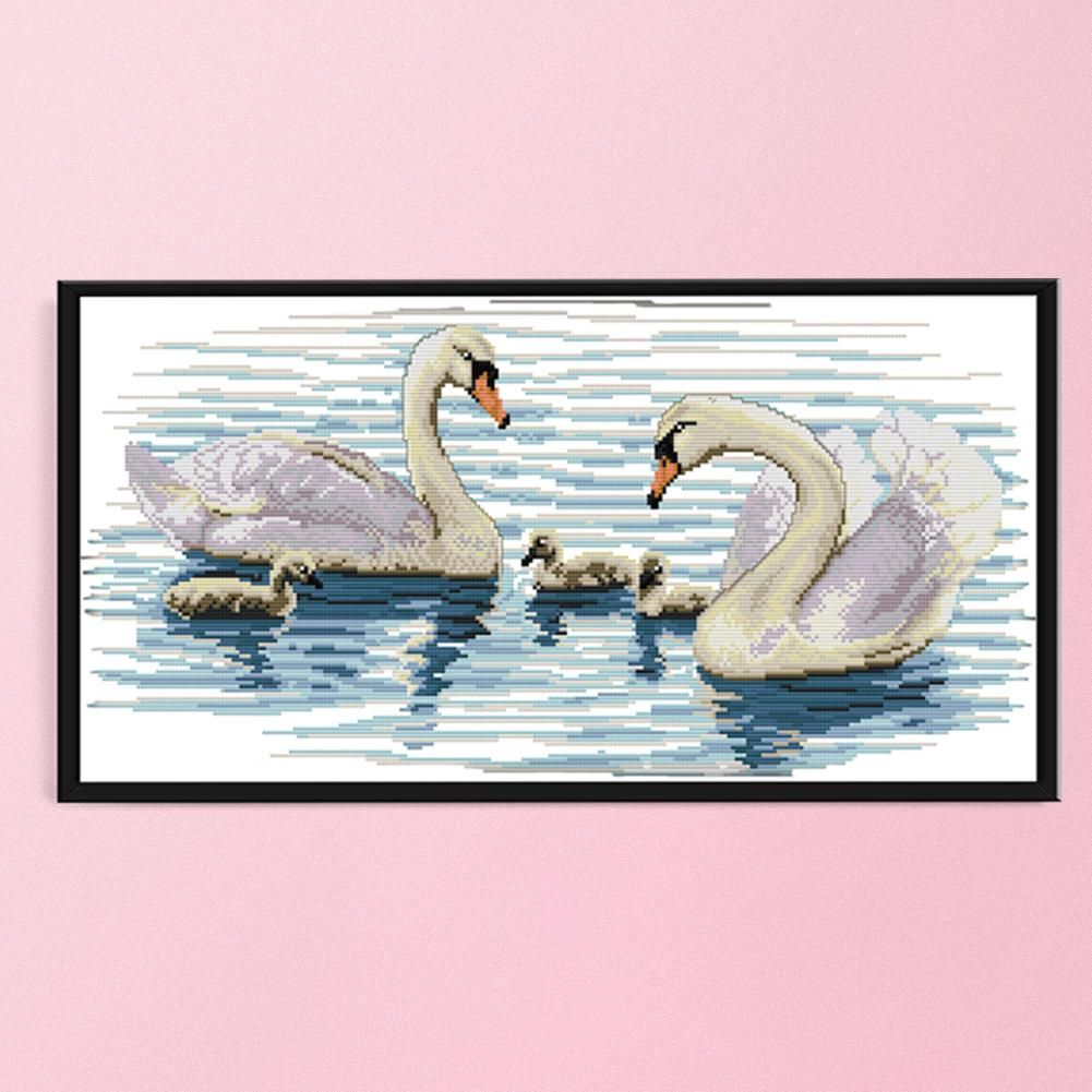 Swan 1 Cross Stitch Embroidery DIY Needlework 14CT Stamp Wall Arts  D141