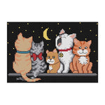 Five Kittens Cross Stitch 14CT Stamped Embroidery Thread Needlework  KB043