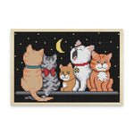 Five Kittens Cross Stitch 14CT Stamped Embroidery Thread Needlework  KB043