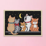 Five Kittens Cross Stitch 14CT Stamped Embroidery Thread Needlework  KB043