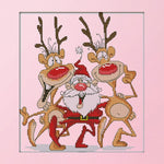 14CT Stamped DIY Santa Claus Reindeer Cross Stitch Kits 28X26cm  C317