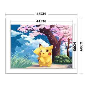 (60*45cm)11CT Stamped Cross Stitch - Pikachu