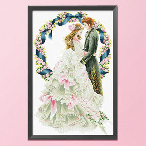 Wedding Day Cross Stitch 11CT Stamped Printed Canvas DIY Embroidery  0534