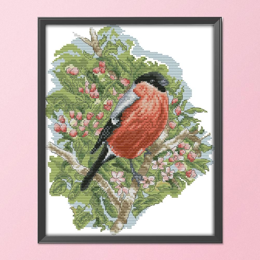 14CT Stamped Cross Stitch Needlework Kits Cotton Thread  D513 Bullfinch 2