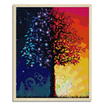 14CT Stamped Cross Stitch DIY Needlework Crafts  F485 Colorful Life Tree