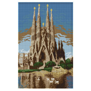 14CT Stamped Cross Stitch DIY Needlework Fabric  F165 Castle in the Sea