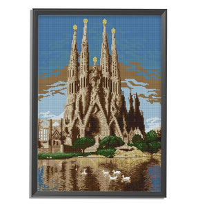 14CT Stamped Cross Stitch DIY Needlework Fabric  F165 Castle in the Sea