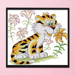 Tiger DIY Cross Stitch Kit 14CT Stamped Print Embroidery Home Decor  D246