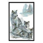 Wolf Family 14CT Stamped Cross Stitch Embroidery Canvas Needlework  D405