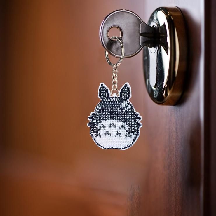 Bead Embroidery Keychain - Chinchilla