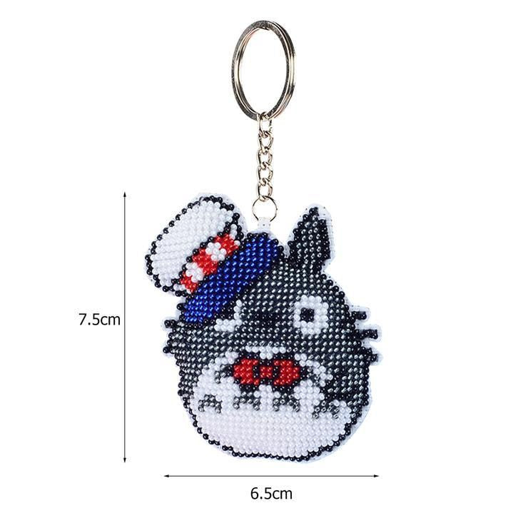 Bead Embroidery Keychain - Chinchilla