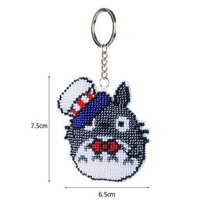 Bead Embroidery Keychain - Chinchilla