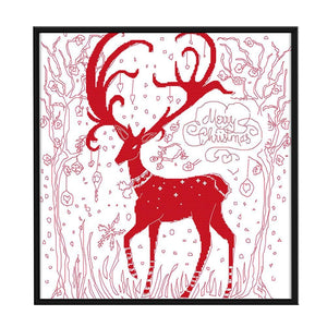 14CT Stamped Cross Stitch Kit DIY Merry Christmas Embroidery 46X43cm  C261