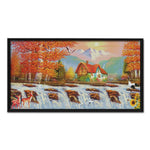 Stamped Cross Stitch Autumn Scenery 14CT Embroidery DIY Set  F014 River