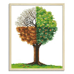 14CT Stamped Cross Stitch DIY Needlework Kits Crafts  F525 4 Seasons Tree