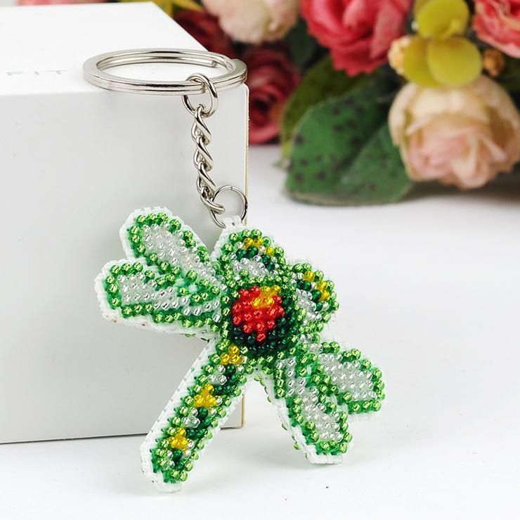 Bead Embroidery Keychain - Dragonfly