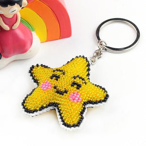 Bead Embroidery Keychain - Star